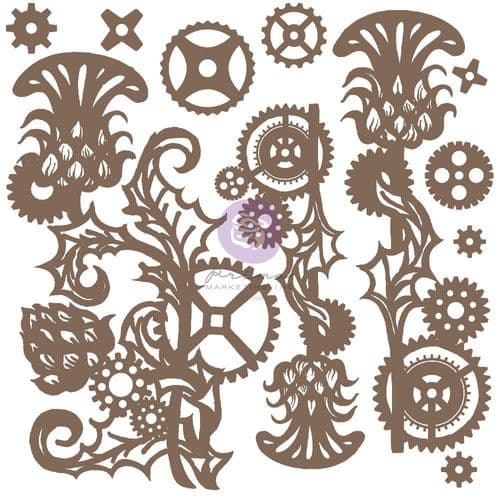 Finnabair Prima Decorative Chipboard –Mechanical Thistle – 11 pcs
