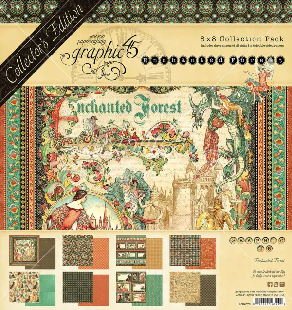 Graphic 45 - 8 x 8 Paper Pad Deluxe Collector's Edition - Enchanted Forest