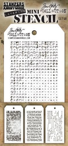 MTHS048  Tim Holtz Layering Stencil - Mini Stencil Set #48