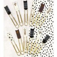 My Prima Planner Banner Paper Clips 12/Pkg - Brown, Black & White W/Glitter & Foil