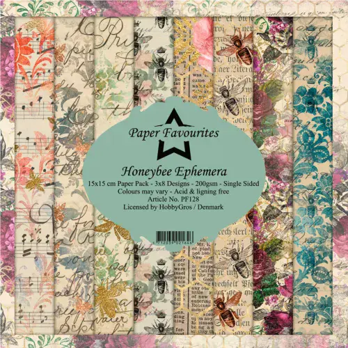 Paper Favourites Honeybee Ephemera 6x6 Inch Paper Pack