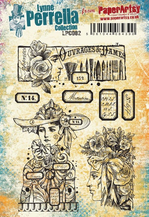 PaperArtsy -  Lynne Perrella LPC082 (A5 set, cling-foam trimmed)