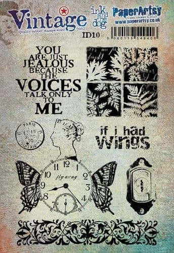 PaperArtsy -  Vintage Ink and the Dog 10 (on EZ mount)