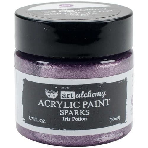 Prima Finnabair Art Alchemy Sparks Acrylic Paint 1.7 Fluid Ounces - Iris Potion