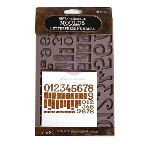 Prima Finnabair Decor Moulds 5"x8"x8mm - Letterpress Numbers