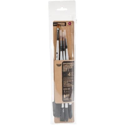 Prima Marketing Finnabair Art Basics Double-Ended Brush Set #2 4/Pkg
