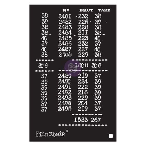 Prima Marketing Finnabair Stencil 6"X9" - Book Of Numbers