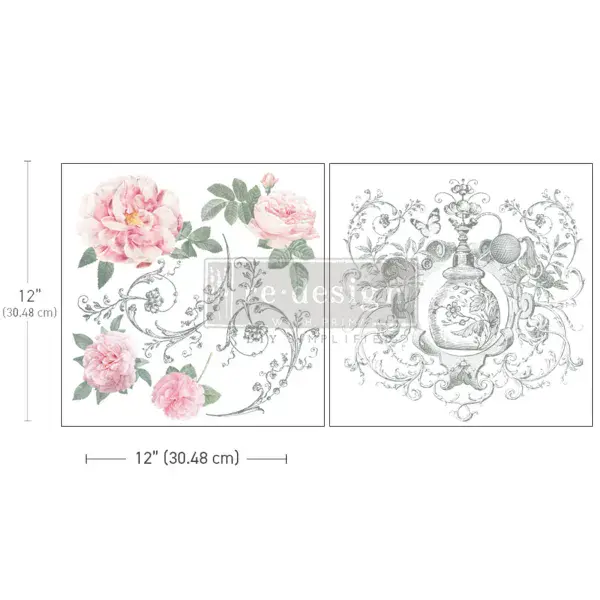 Prima - Re-Design - Maxi Transfers 12x12 (2pcs) - Odeur De Rose