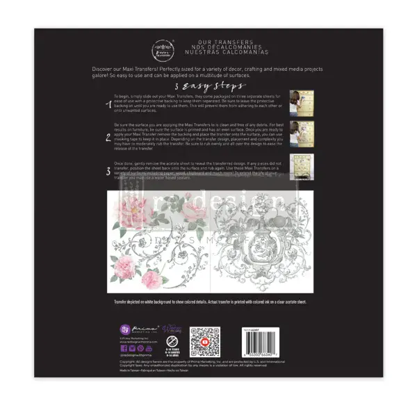 Prima - Re-Design - Maxi Transfers 12x12 (2pcs) - Odeur De Rose