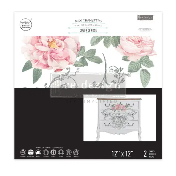Prima - Re-Design - Maxi Transfers 12x12 (2pcs) - Odeur De Rose