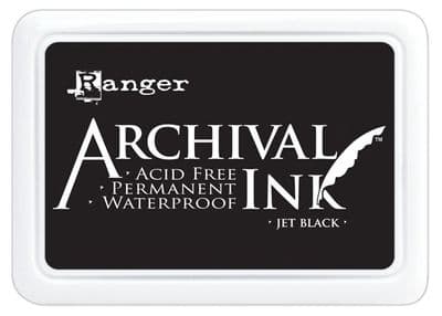 Ranger Archival Ink Pad, Jet Black - 90mm x 62mm