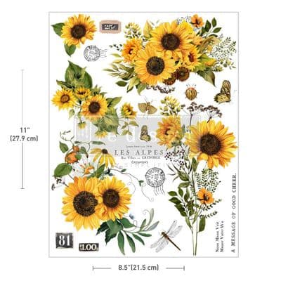 Redesign H2O Transfers Single Sheet  Rustic Amber Petals