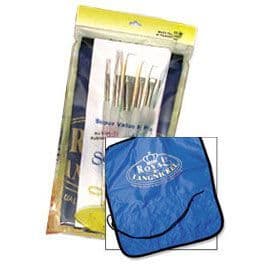 Royal & Langnickel - Super Value Pack - White Taklon - 6 Pack inc Brush Holder