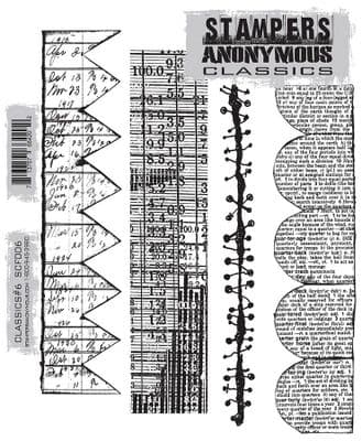 SCF006  Tim Holtz Cling Mounted Stamp Set - Classics #6 Stamp Set