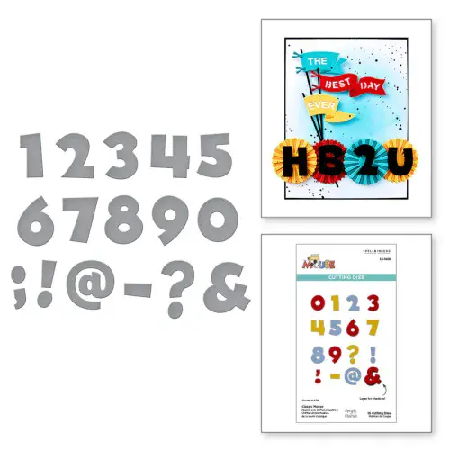 Spellbinders Dies - Say Cheese Classic Mouse Collection - Classic Mouse Numbers & Punctuation