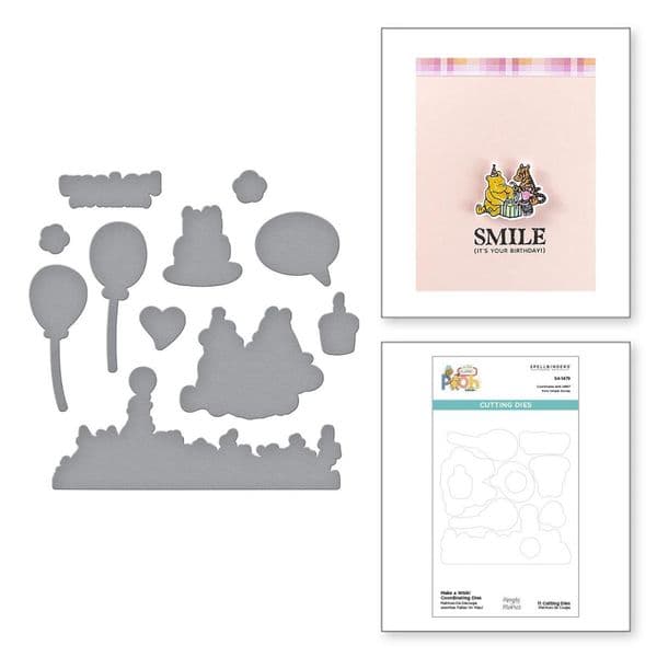Spellbinders Etched Dies From Say Cheese Classic Pooh Birthday - Make A Wish!