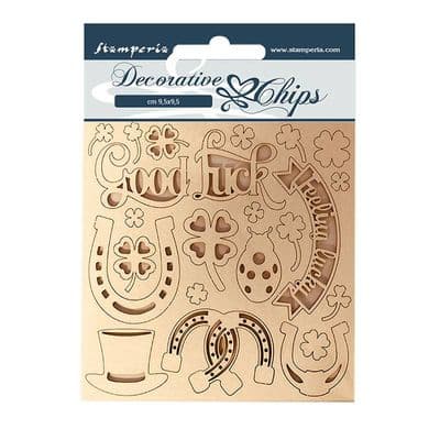 Stamperia - 14 x 14 cm Decorative Chips - Good Luck