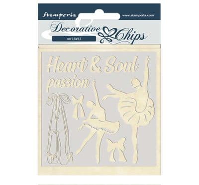 Stamperia - 14 x 14 cm Decorative Chips - Passion Dancer