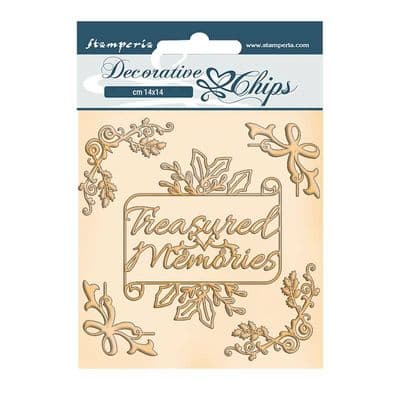 Stamperia - 14 x 14 cm Decorative Chips - Romantic Christmas - Memories