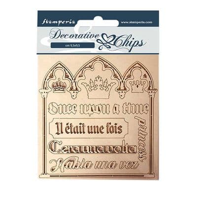 Stamperia - 14 x 14 cm Decorative Chips - Sleeping Beauty Quotes