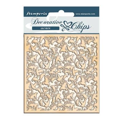 Stamperia - 14 x 14 cm Decorative Chips - Winter Tales - Ramage