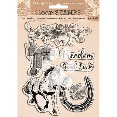 Stamperia - 14 x 18 cm Acrylic Stamp - Romantic Horses