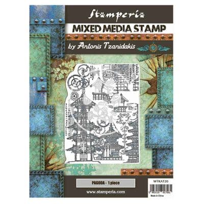 Stamperia - 15 x 20 cm Stamp - Sir Vagabond In Japan - Pagoda