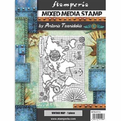 Stamperia - 15 x 20 cm Stamp - Sir Vagabond - Vintage Map
