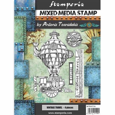 Stamperia - 15 x 20 cm Stamp - Sir Vagabond - Vintage Travel