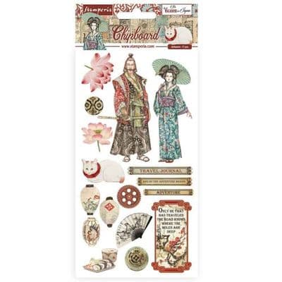 Stamperia - 15 X 30 Cm Chipboard  Adhesive Shapes - Sir Vagabond In Japan
