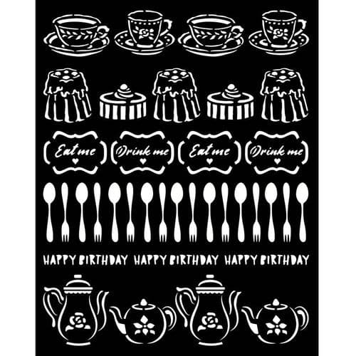 Stamperia - 20 x 25cm Thick Stencil - Alice Sweety