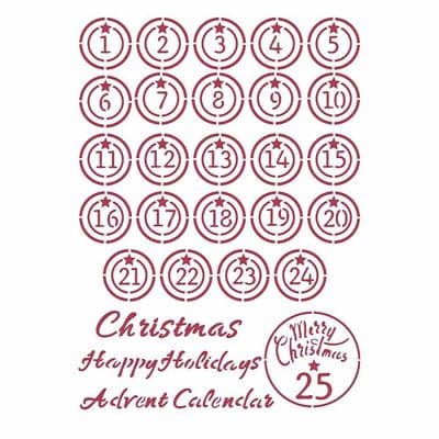 Stamperia - 21 x 29.7 cm G Stencil - Christmas Patchwork - Advent