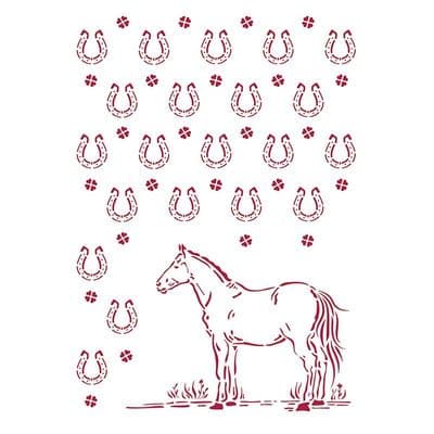 Stamperia - 21 x 29.7 cm G Stencil - Romantic Horseshoes Pattern