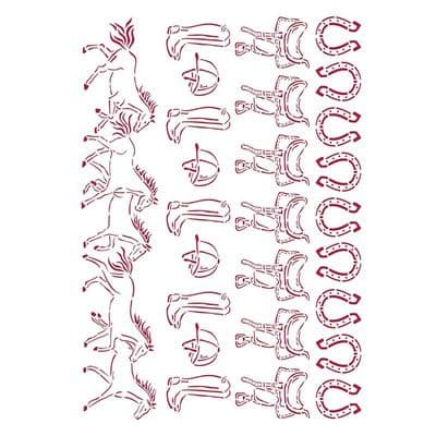 Stamperia - 21 x 29.7 cm G Stencil - Romantic Horseshoes Running Horses