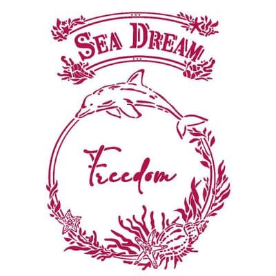Stamperia - 21 x 29.7 cm G Stencil - Romantic Sea Dream Freedom
