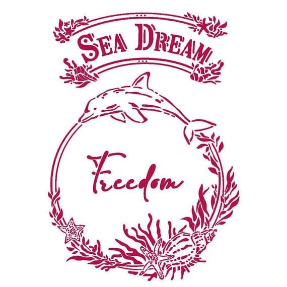Stamperia - 21 x 29.7 cm G Stencil - Romantic Sea Dream Freedom