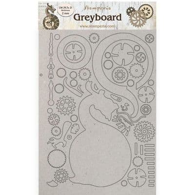Stamperia - A4 Greyboard /1 mm - Sir Vagabond in Japan - Dragon