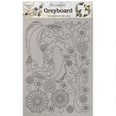 Stamperia - A4 Greyboard /1 mm - Sir Vagabond in Japan - Fish