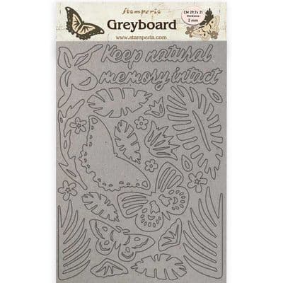 Stamperia - A4 Greyboard /2 mm - Amazonia Butterflies