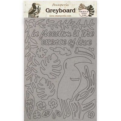 Stamperia - A4 Greyboard /2 mm - Amazonia Toucan
