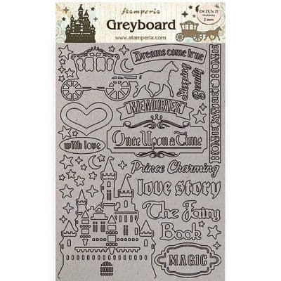 Stamperia - A4 Greyboard 2 mm - Sleeping Beauty Castle