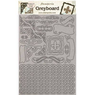 Stamperia - A4 Greyboard 2 mm - Sleeping Beauty Frames