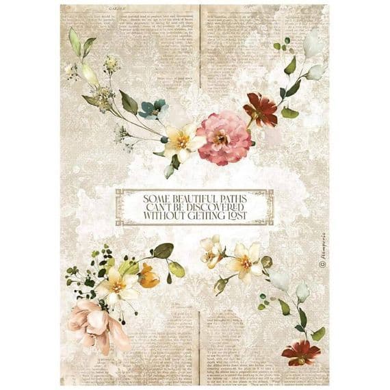 Stamperia A4 Rice Paper Garden Of Promises Garlands