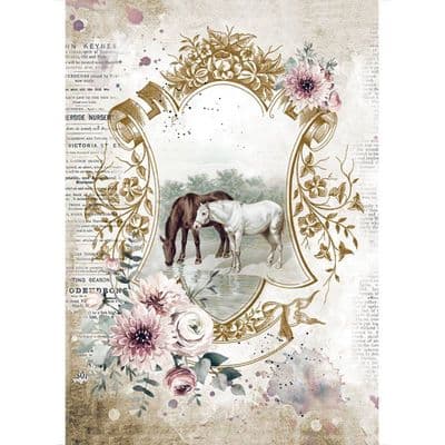 Stamperia - A4 Rice Paper - Romantic Horses Lake
