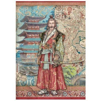 Stamperia - A4 Rice Paper - Sir Vagabond In Japan - Samurai