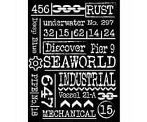 Stamperia - Antonis Tzanidakis - Mechanical Fantasy - Thick Stencil -15 x 20cm - Writings