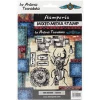 Stamperia - Antonis Tzanidakis - Natural Rubber White Stamps - 15 x 20cm - Time Machine
