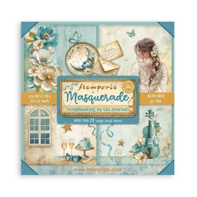 Stamperia  - Masquerade 12x12 Inch Paper Pack Maxi (Single Face) (SBBXLB20)