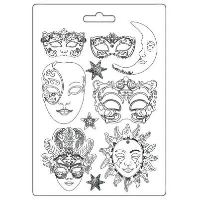 Stamperia  - Masquerade Soft Mould A4 Masks (K3PTA4586)