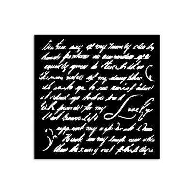 Stamperia  - Masquerade Thick Stencil 12x12cm Handwriting (KSTDS10)